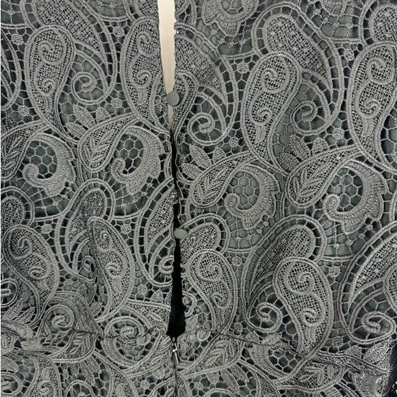 Anthropologie Maeve Womens Embroidered Lace Dress Long Sleeve Black 12 - Picture 7 of 7